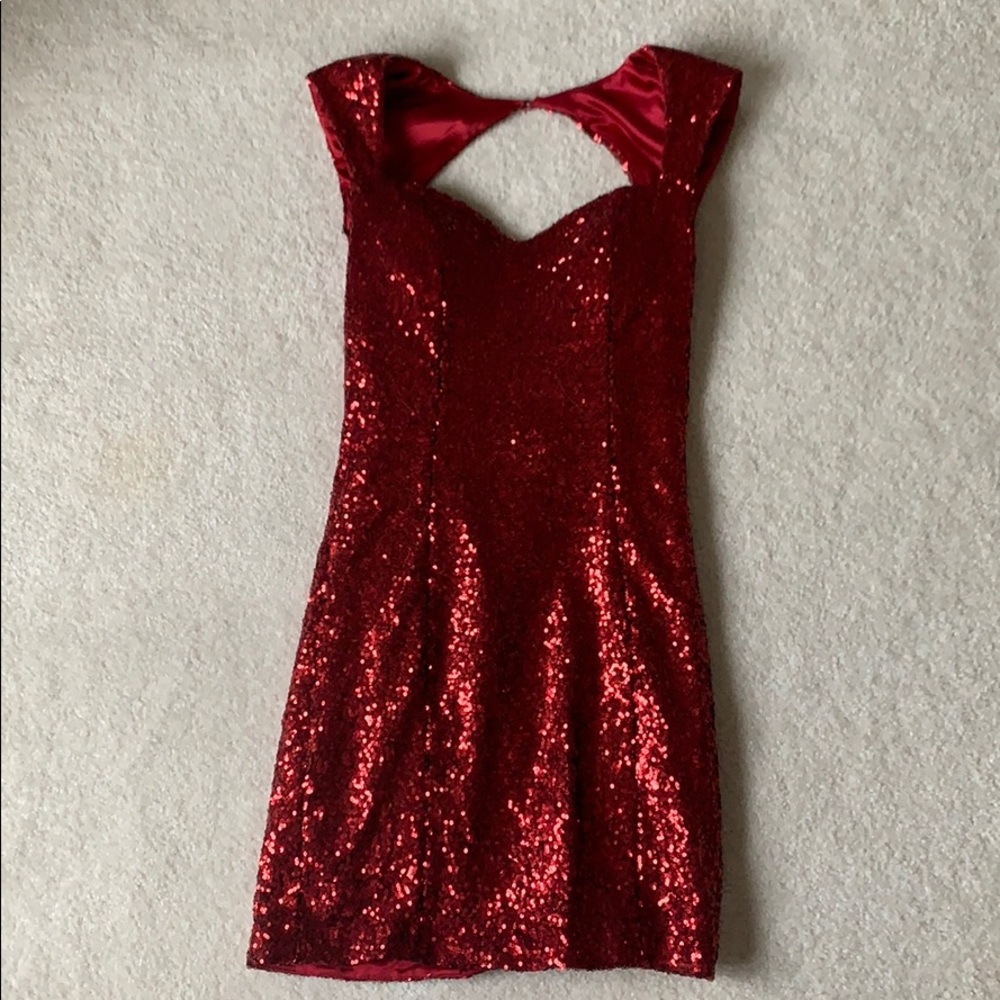 Red Guess Sequin Dress 2